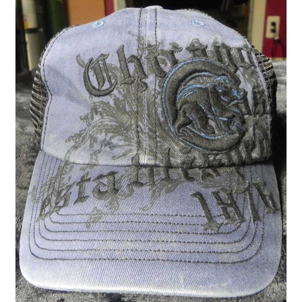 Chicago Cubs ’47 Brand FRYYSVN Distressed Mesh Fitted Hat S/M MLB